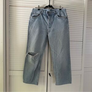 Vintage 80’s Levi’s Light Blue Distressed Jeans 36W